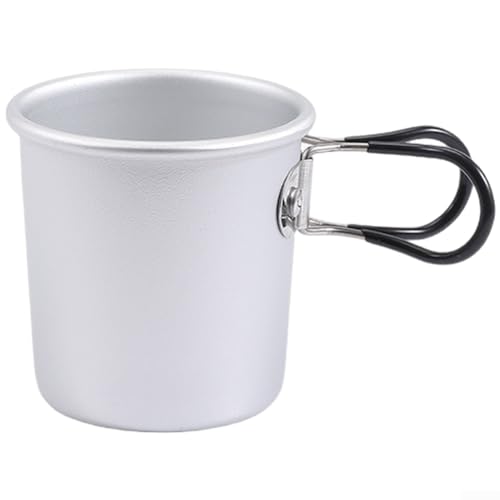 Tasse en alliage d'aluminium avec design pliable pour randonnée, camping et pique-nique (noir)