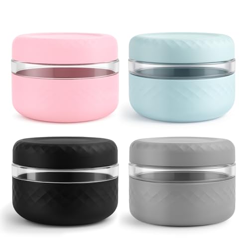 Image of 16 oz /2 Cup Glass Lunch Bowl Containers with Lids, 4 Pack, BPA-Free