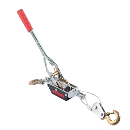 Image of Klanata 2-Ton Hand Winch Heavy Duty, Manual Wire Rope Puller with Double Hook, Powerful Puller System for Basic Engineering Machinery Equipment Lifting Pulling Building Garages Warehouse