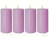 4 Pack Lavender Purple Pillar Candles, 2x4 Inch, Long-Lasting, Dripless and Smokeless Unscented Candles, Ideal for Home Décor, Parties Weddings and Relaxation