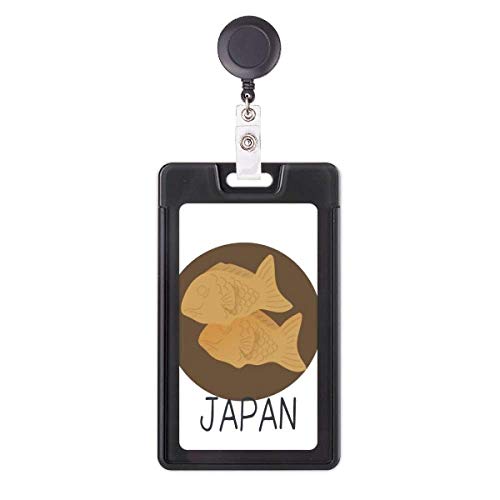 Porte-badge traditionnel japonais avec enrouleur rétractable et étui porte-carte