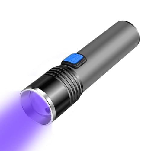 Yulokdwi UV懐中電灯、LEDブラックライト懐中電灯,365nm ペット尿検出器 - USB充電式検出器、犬/猫の尿、乾いた汚れ用の伸縮ズーム懐中電灯