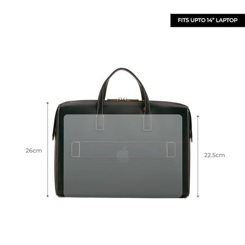 Image of Miraggio Shalom Laptop Bag | 14 inch Padded Laptop Sleeve With Adjustable & Detahcable Strap | Unisex Laptop Bags For Office | Laptop Cover Bag