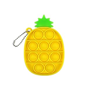 JIJK Pop Its Squeeze Fidget Toy, Mini pop Bubble Sensory Toy, Siliconen sleutelhanger Squeeze Toy voor portemonnee…