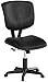 HON Volt Armless Chair, Ergonomic Adjustable Center-Tilt Recline, Leather Back and Seat, Swivel Desk Chair, Black