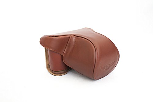Sac en cuir véritable pour Sony NEX-C3 avec objectif 18-55mm