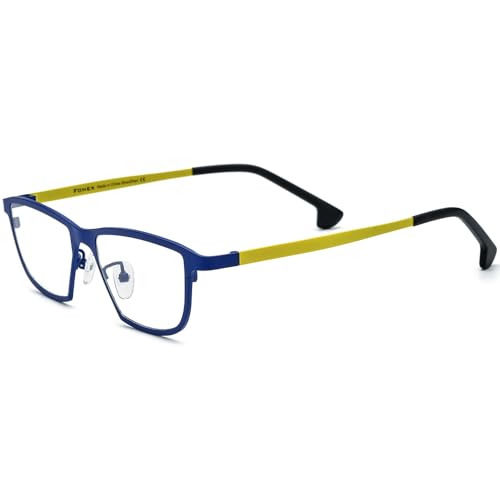 Image of FONEX Colorful Pure Titanium Glasses Frame Women Retro Round Eyeglasses