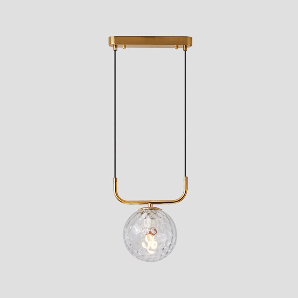 Lampe suspendue boule de verre LED lustre plafonnier pour éclairage de chambre