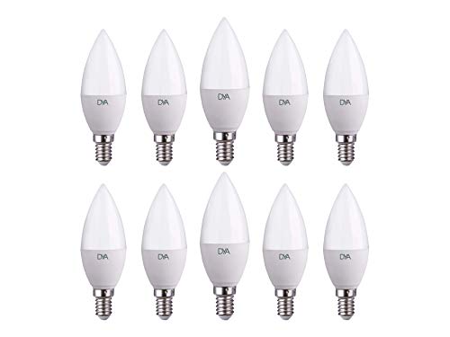 Juego de 10 Bombillas LED C37 vela LED, 4W 395 lúmenes, casquillo E14, luz natural 4000 K °