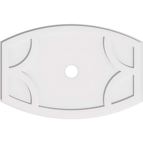 Image of Ekena Millwork CMP34X22KY-03000 Kailey Architectural Grade PVC Contemporary Urethane Ceiling Medallions 34 inchW x 22 5 /8 inchH x 3 inchID x 18 1 /4 inchC x 1 inchP