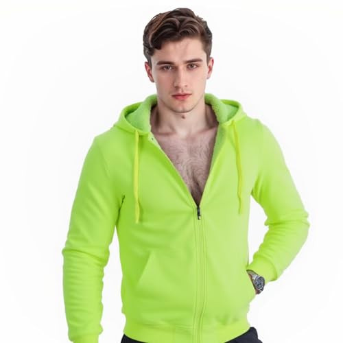 Image of LeeHanTon Men Fleece Jacket Lightweight Sherpa Fleece Jackets Zip Up Hoodie Lined Sweatshirt Coat with Pockets