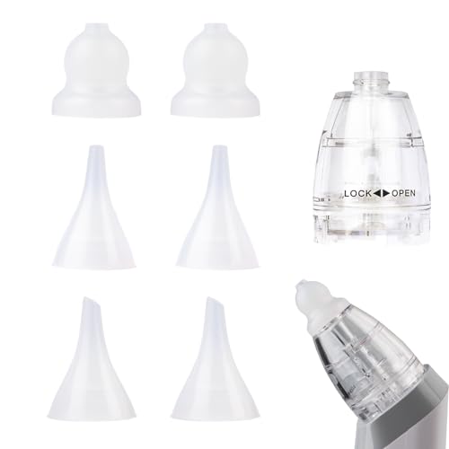 TERPINK Nasal Aspirator Replacement Parts Compatible with GROWNSY Watolt LittleTora HEYVALUE Cocobela HailiCare KIDIRA TEQIN X-Bosak Electric Nose Sucker Suction Chamber & 6pcs Silicone Tips