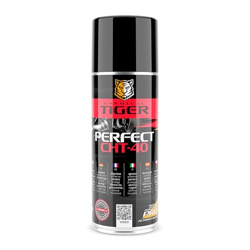 CHEMICAL TIGER – Dégrippant – Spray lubrifiant Pénétrant – Multifonction pour Desserrer Les Vis, Lubrifier, Protéger Contre la Corrosion & l’Humidité – pour Voiture, Atelier – CHT-40 400 ML