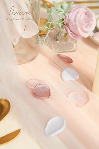 Floroom 300pcs Rose Petals Dusty Rose Blush Faux Silk Flower Petals for Wedding Flower Girl Basket Aisle Scatter Dinner Table Centerpieces Party Confetti Bridal Shower Romantic Night Decoration