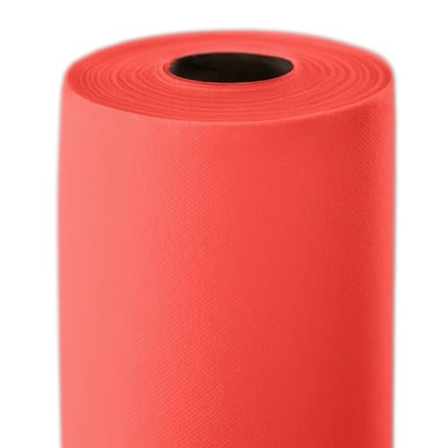 Générique Nappe Spunbond Intissée en Rouleau, 50 M x 120 cm, pour Restaurants, Evenements Professionnels et Traiteurs (Rouge)