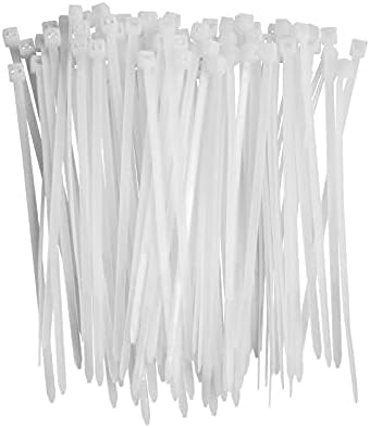 Small Zip Ties,White Zip Ties 4 Inch 100 Pack, Nylon Cable Ties Self Locking Tie Straps, Heavy Duty clear zip ties, Tiny Cable Ties for Indoor and Outdoor by OSXCAUES (4" White)