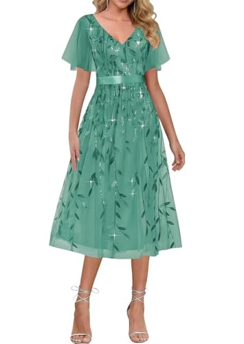 Robe mère de la mariée en tulle paillettes et dentelle