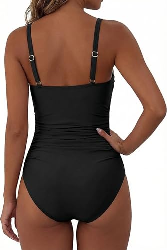 Image of Hilor Women One Piece Swimsuit Underwire Tummy Control Swimwear