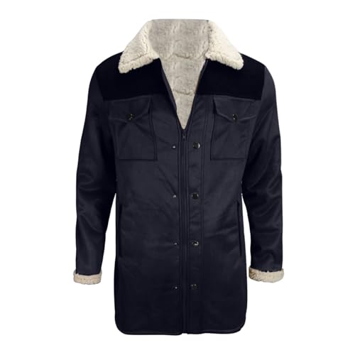 Manteau rétro veste en homme similicuir blouson coupe décontractée - 6