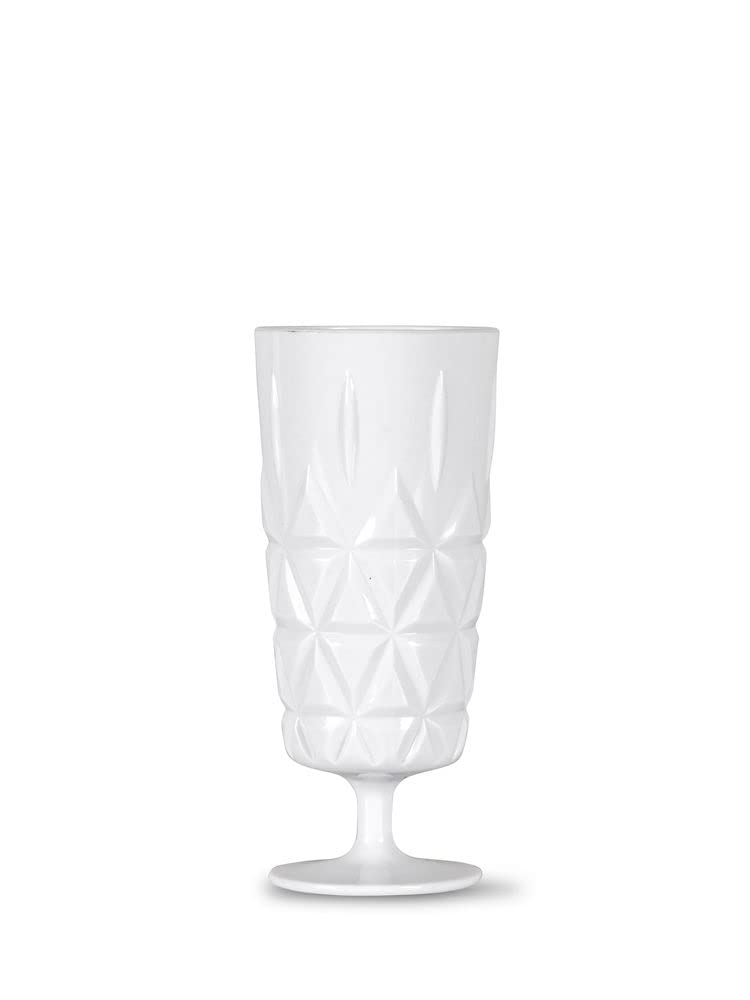 Sagaform Set di 4 bicchieri da picnic in acrilico, di colore bianco, con un volume di 210 ml, 6 x 14 cm, 5018173