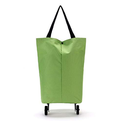 ukYukiko Einkaufstrolley, groß, verdicktes Leinen, leicht, faltbar grün – Bild 6