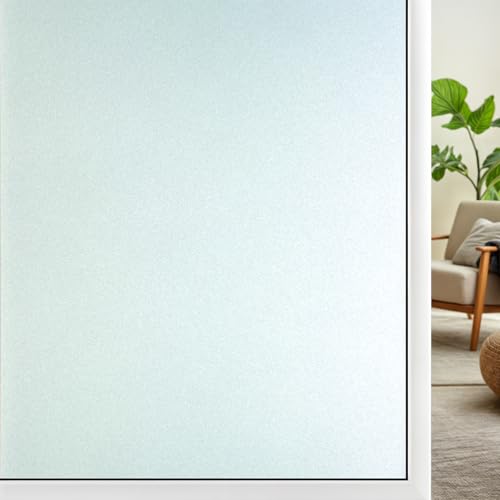 Qualsen Vinilos para Ventanas Esmerilado para Decorativos Vinilo Opaco para Ventanas Anti UV Protección de La Privacidad Vinilo Ventana Esmerilado Adecuada para Baño, Hogar (44.3cm x 200cm)