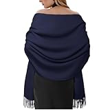 Darller Winter Scarf for Women Pashmina Shawls and Wraps for Evening Dresses Wedding Party Bridesmaid Warm Long Scarves Shawl, Navy