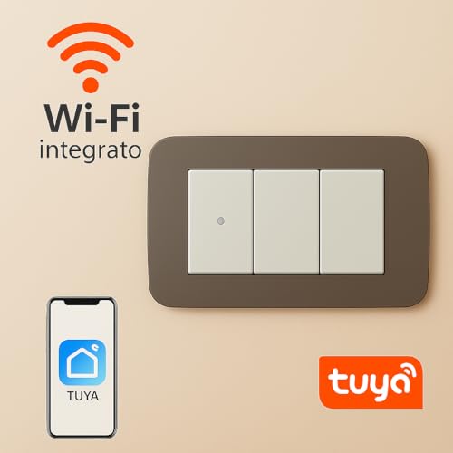 IXTRIMA Deviatore connesso Smart Wifi Tuya frutto modulo compatibile con supporti Bticino Matix Bianco