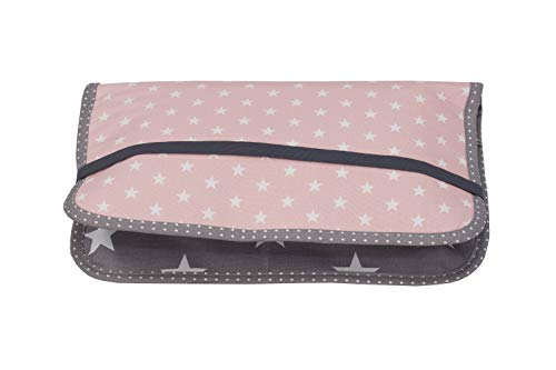 ULLENBOOM ® bolsa para pañales rosa gris (Fabricada en UE) - bolso de pañales para hasta 3 pañales, toallitas húmedas y otros accesorios, estuche de pañales con cremallera