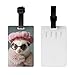 French Fashion Model Ferrets Print Luggage Tag,Cute and Personalized Travel Tag for Suitcases, Baggage, and More