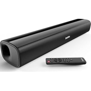 Saiyin Sound Bar for TV, 40 Watts Small Soundbar, Surround Sound System Sound Bar with Bluetooth 5.3/Optical/AUX Connection for PC/Gaming/Projectors,17inch