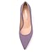 GUAVAIVY Women's Pumps, Pointed Toe Low Heel Shoes, Fashion Womens Dress Pumps for Daily Party Work Lavender Suede Size 6