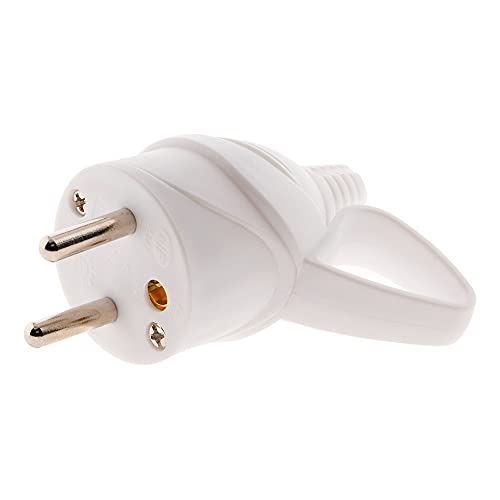 Fiche mâle anneau -16A 2P+T - blanc - Zenitech
