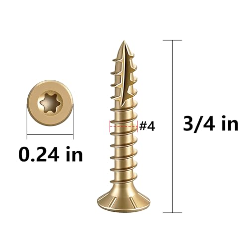 Image of Wensilon #4 * 3 /4 inch Yellow Deck Screws 2912pcs 5 lbs 3x19mm
