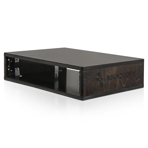 Image of Sound Town DIY 2U Studio Rack with Solid Baltic Birch Plywood, Black Espresso, for Recording Room, Home Studio (SDRK-Y2D)
