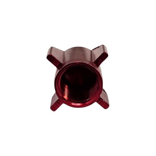 cyclingcolors 2 x Tapas de Válvula Rocket de Aluminio para Válvulas Schrader de Bicicleta, Motocicleta, Coche, Quad y E-Scooter, Rojo miniatura 2