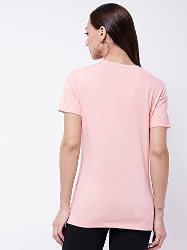Image of Modeve Women Printed Cotton Blend Half Sleeve Round Neck T-Shirt for Summer