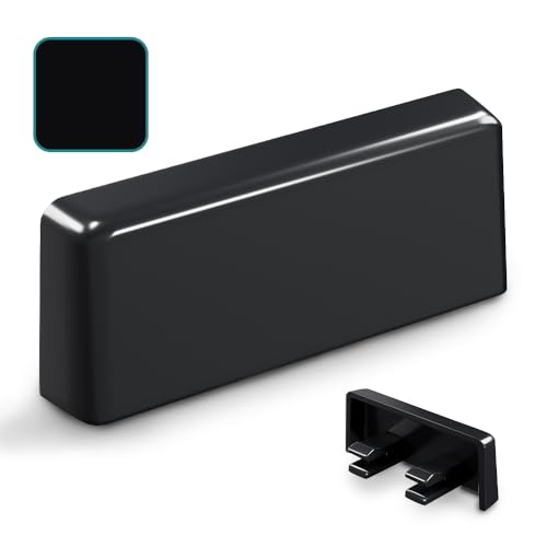 VOOXA Tapas para ranuras de agua 20-34x5 mm, 25 unidades, RAL 9005 color negro