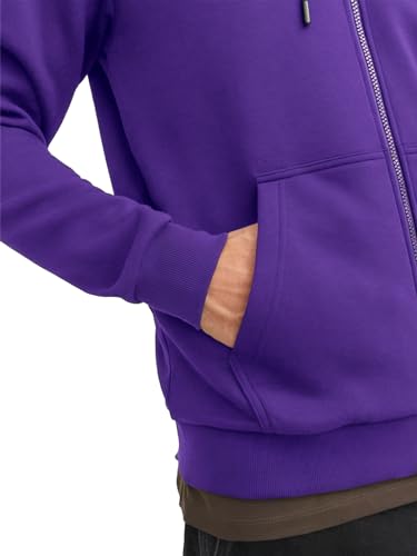 Tuveke Purple Men Zip Up Hoodie Athletic Hoodies Long Sleeve Fleece Hooded Sweatshirts Lightweigt With Pockets L thumb #4