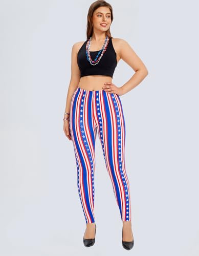 Image of sissycos Women's 80s Leggings Neon Artistic Splash Printed Buttery Soft Stretchy Pants