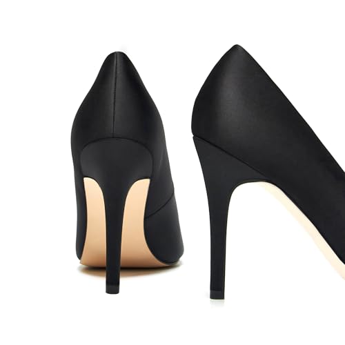 Black Stiletto Heels，Womens Dress Shoes，Pumps Shoes Women,Heels for Women Sexy,4 inch Heel4