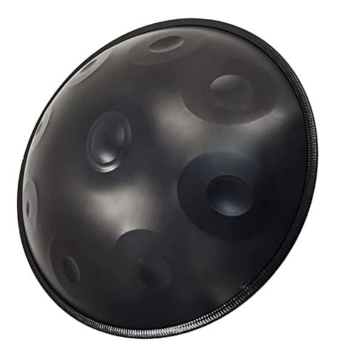 Hand Pan Drums, instrumento Handpan en Re menor de 9 notas, 22 pulgadas, tambor de acero, percusión armónica para sanación sonora, meditación personal y yoga (Color: Negro)
