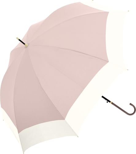 中谷 婦人 長傘 くすみ バイカラー ピンクベージュ ジャンプ式 長傘 傘 親骨 60cm グラスファイバー ワンタッチ おしゃれ 大きい 可愛い レディース 女性 大人 婦人傘のサムネイル