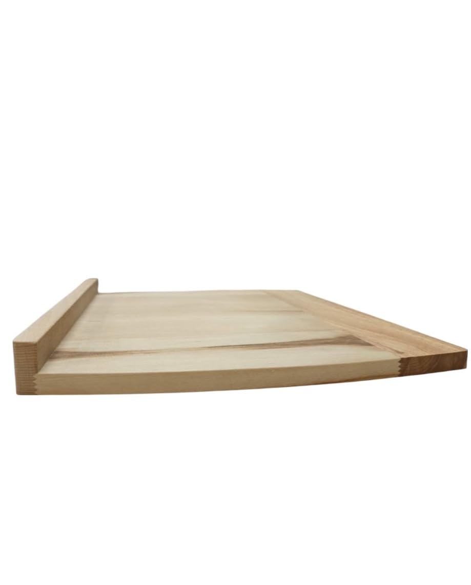EFO Tagliere in Legno XL 47 x 37 cm, Grande Tagliere in Legno di Faggio con Bordo di Appoggio, Ideale per Taglio Stabile e Trasferimento Efficiente degli Alimenti