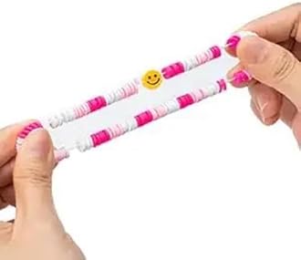 Shining Diva Fashion 7Pcs Combo Latest Stylish Beach Surfer Bracelets Set | Colorful Preppy Heishi Bracelet | Multilayer Boho Happy Smile Heart Star Stretch Beaded Bracelets | Evil Eye Stackable