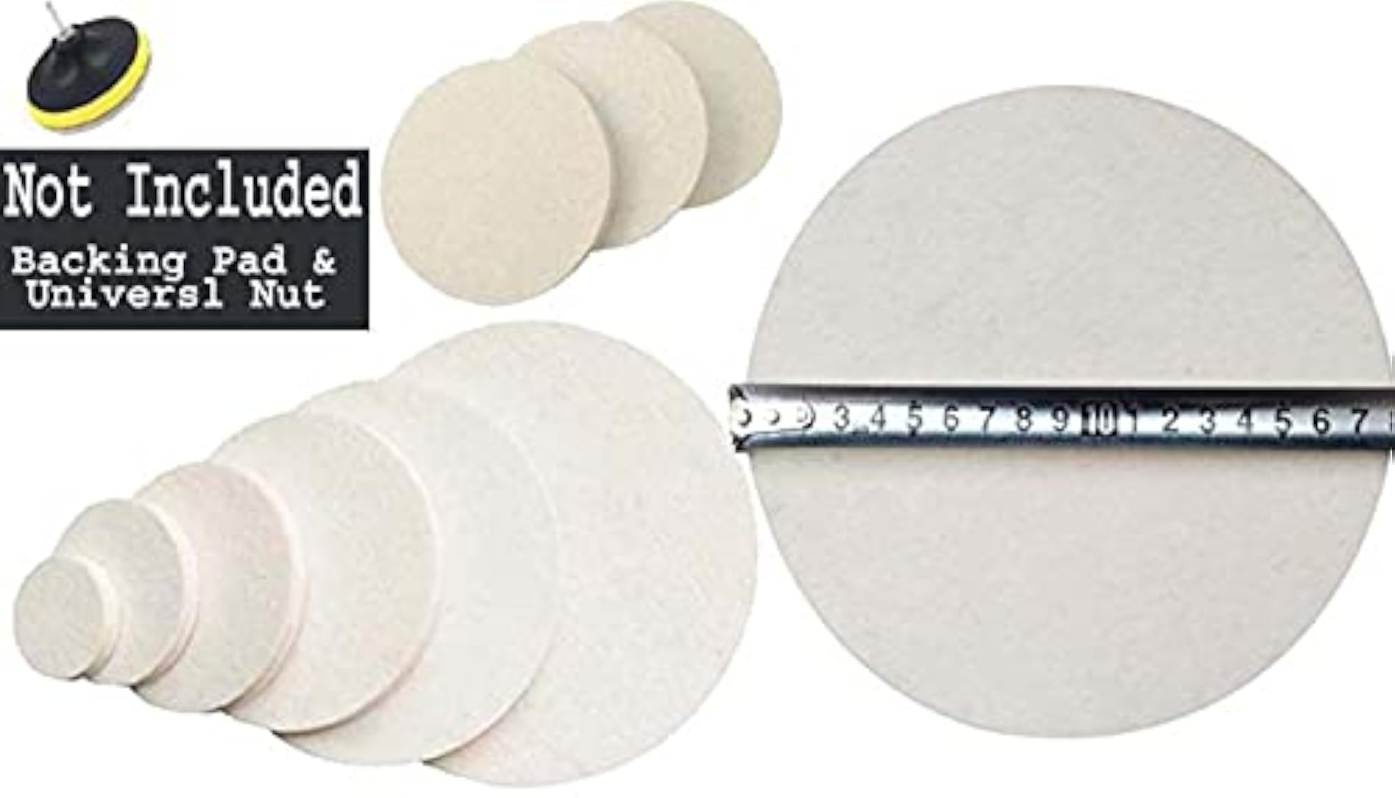 5 Pcs, 7 Inch Felt Pad for Polishing Car Glass
