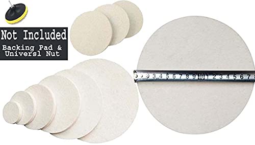 Image of DIY Crafts 4 Pcs, 6 inch inch Felt Pad Only, Felt Pad Only For Car Cleaning Felt & Wool Pad Foam Polishing Waxing Pad Buffing Polishing Wheel Sponge Wool Buffing Pad (4 Pcs, 6 inch inch Felt Pad Only)