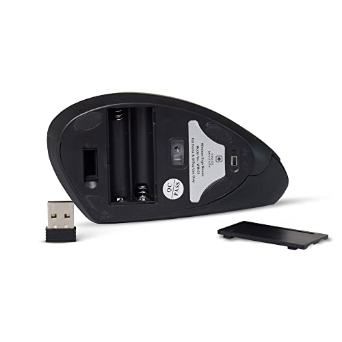 Image of Swiss Military Wireless Gaming Mouse, Ergonomic Mouse for Gaming with LED Light, Vertical Mouse| Adjustable DPI Range 800-1600, 10m Operating Range, Supports Wrist & Hand Posture, Black, 1