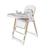Baby High Chair Convertible to Rocker with 5-Point Harness Belt, Foldable Infant Feeding...