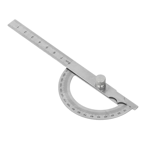 Angle Protractor, Stainless Steel Angle Measure Tool, 180° Angle Ruler, Angle Gauge Finder for Drawing, Design (80x120mm 0 to 8cm Range)